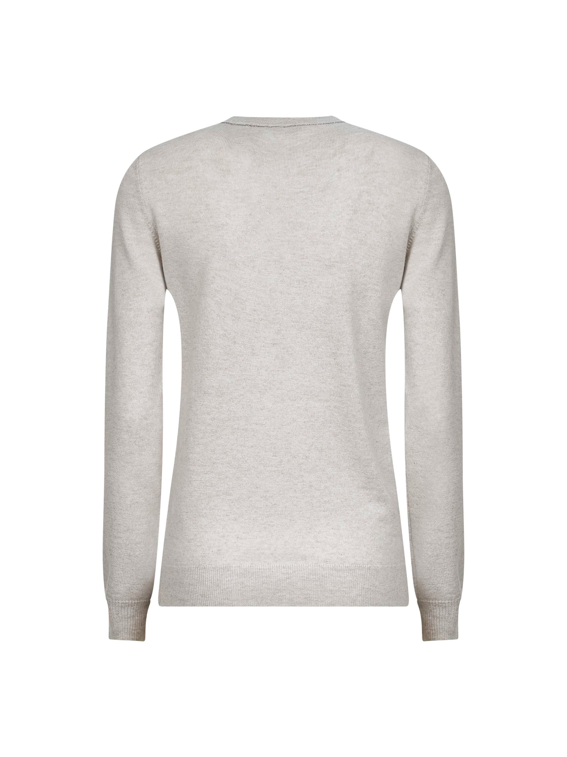 Brunello Cucinelli Women Ecru Cashmere Sweater With Monili - 2