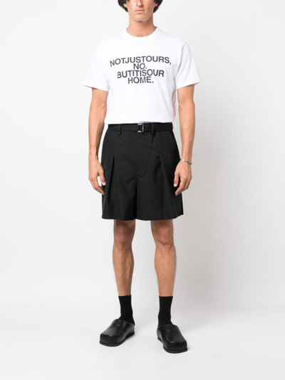 sacai pleated belted shorts outlook