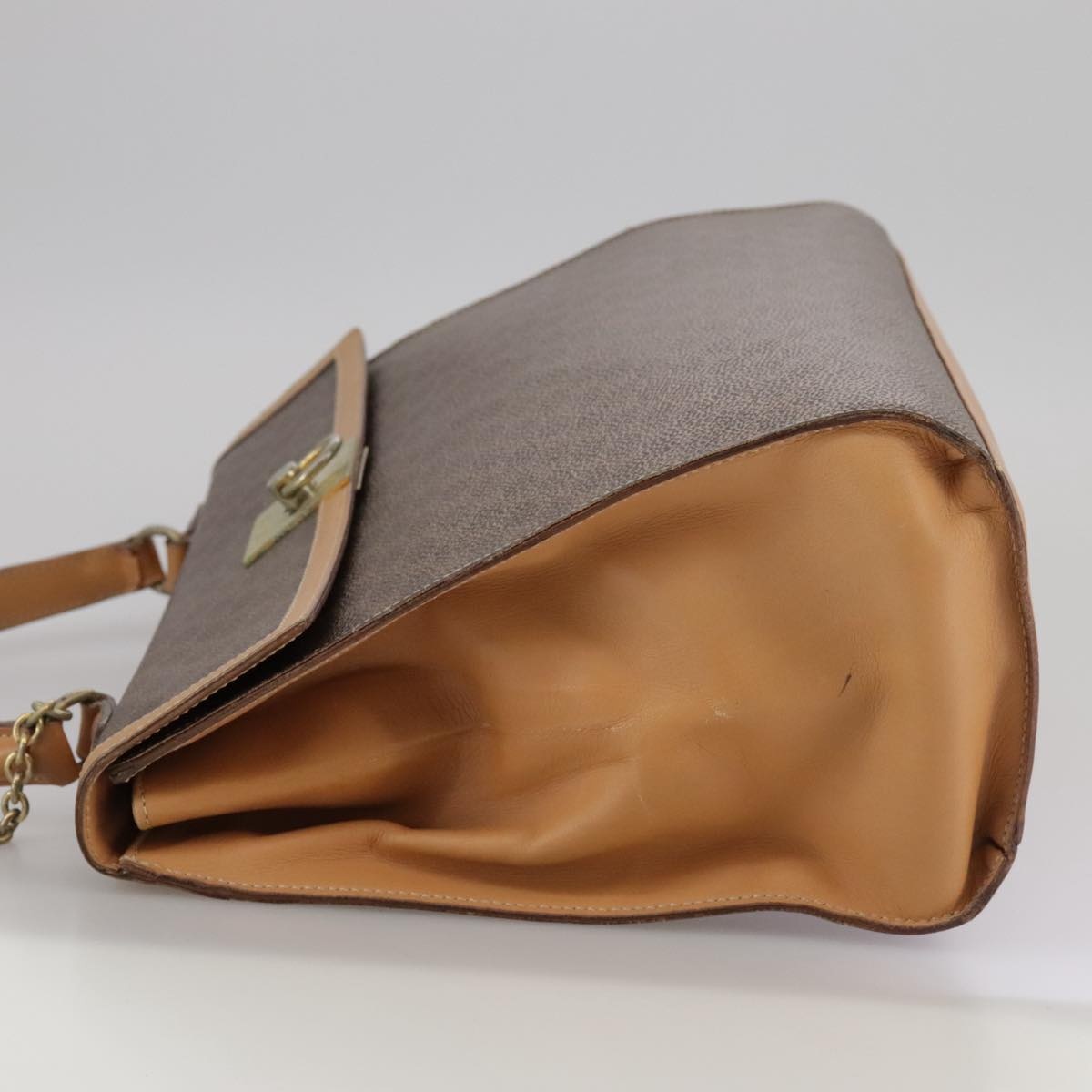 CELINE Macadam Canvas Hand Bag Pvc Leather Brown - 3