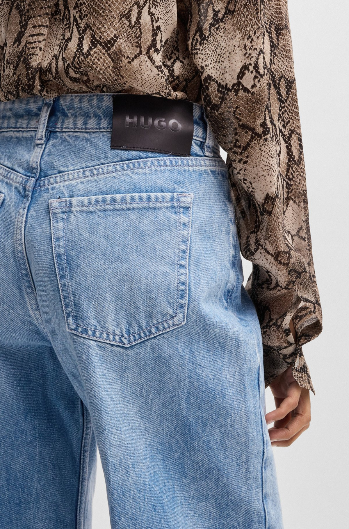 STRAIGHT-FIT JEANS IN BRIGHT-BLUE RIGID DENIM - 5