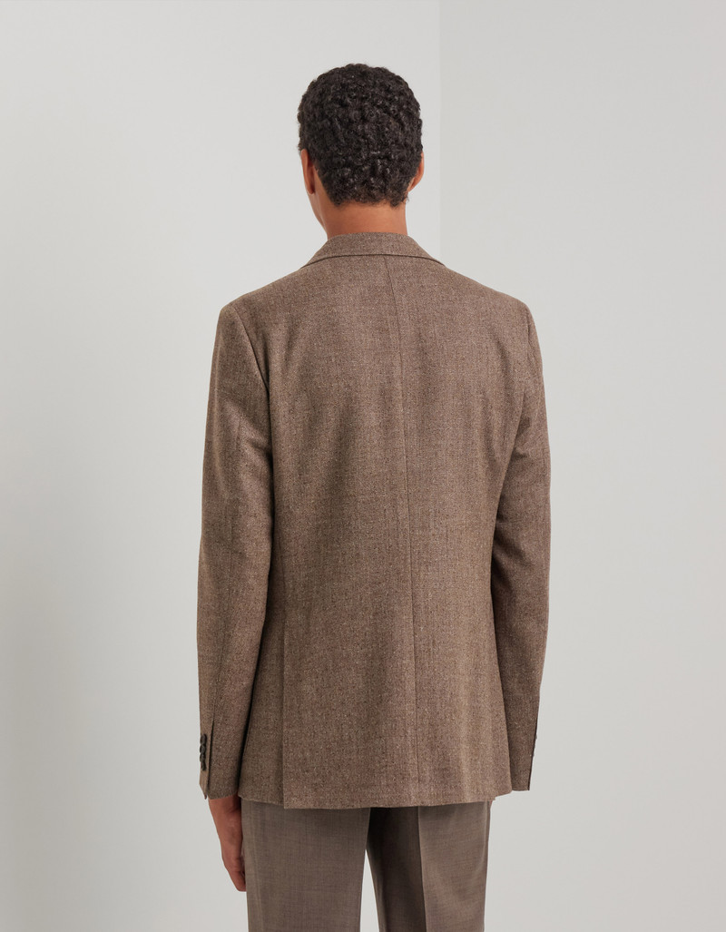 BROWN KEI MODERN-FIT JACKET IN PURE WOOL 4