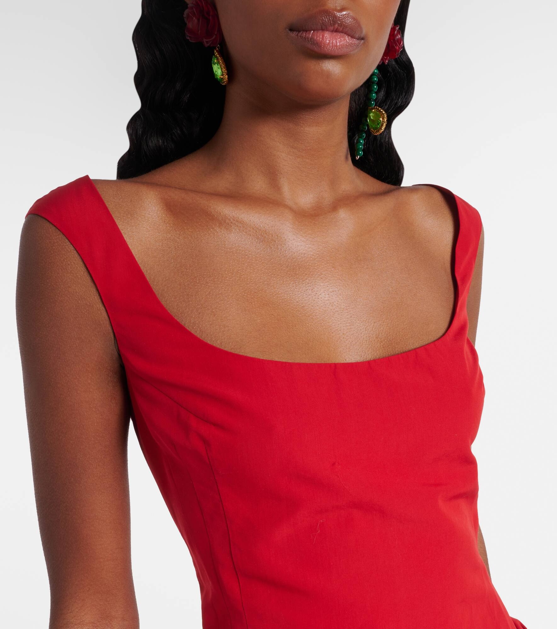 Draped poplin minidress - 4