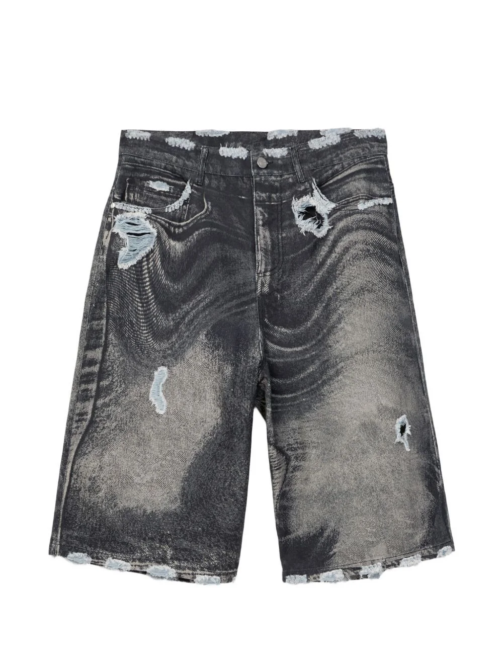 distressed denim shorts - 1