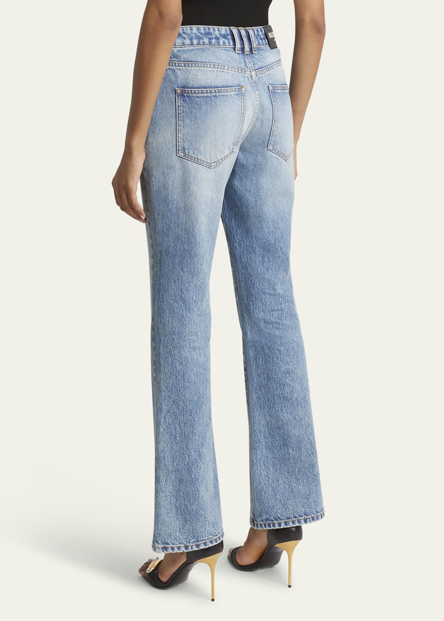 Flared Denim Pants - 3