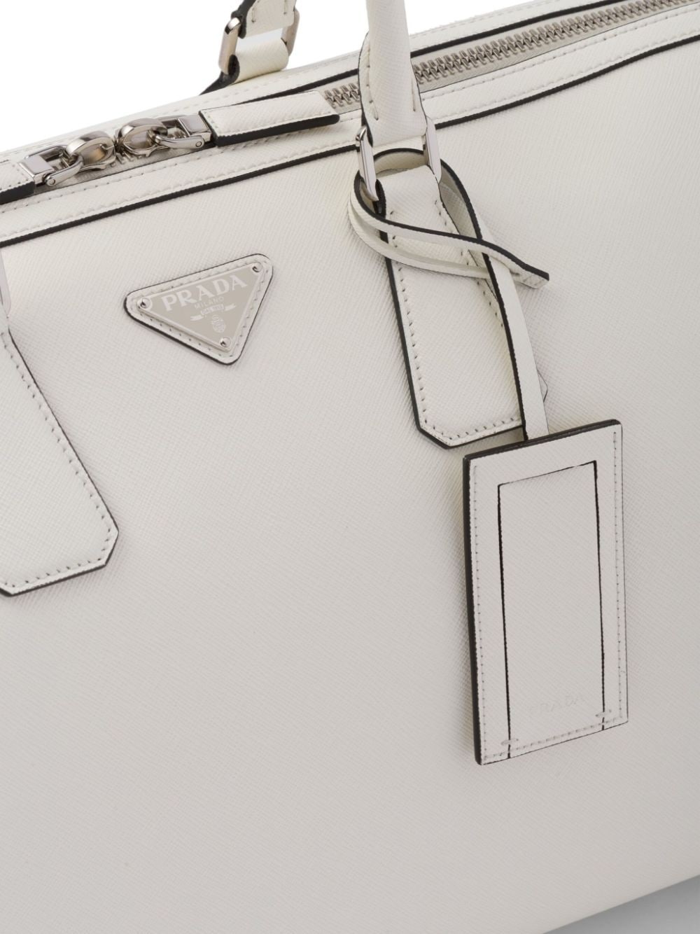 triangle-logo leather bag - 5