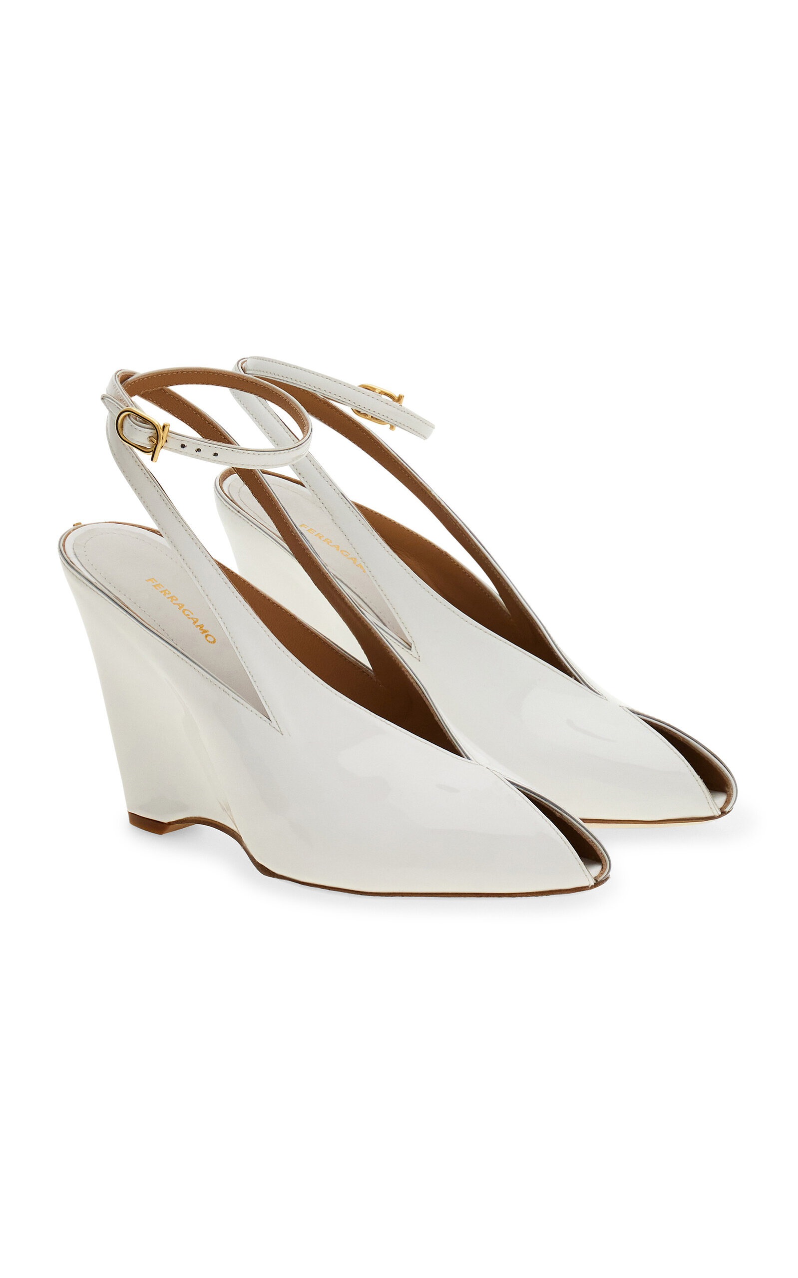 Arcadia Leather Wedge Pumps white - 5