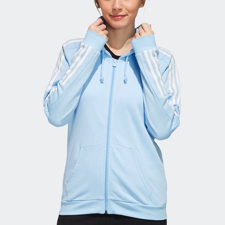 (WMNS) adidas neo CE 3S ZP HDY Zipper Jacket Sky Blue EI4693 - 3