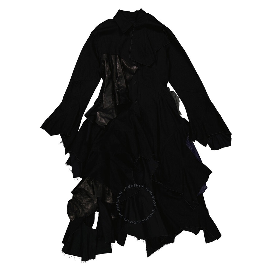 Yohji Yamamoto Black Multi Layered D Collar Dress, Brand Size 1 (Small) - 2