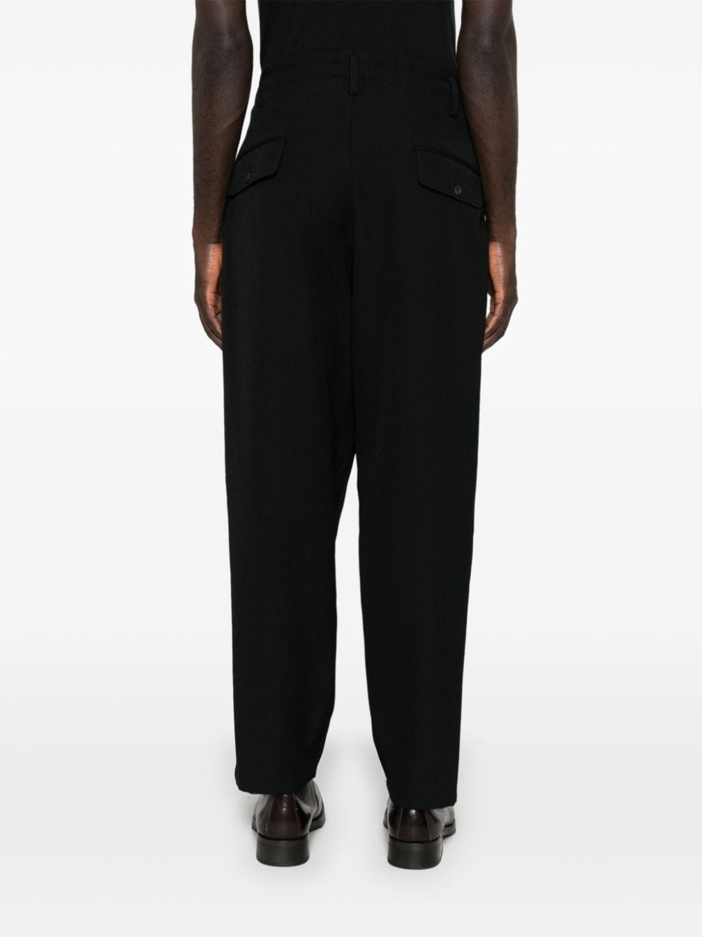 pleated wool tapered trousers - 4