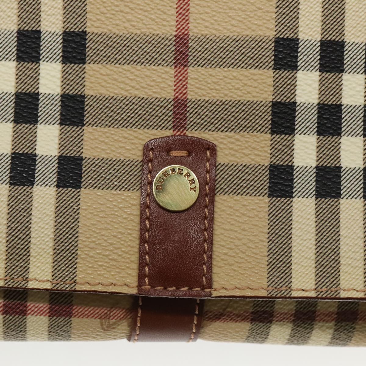 Burberry Nova Check Shoulder Bag Pvc Leather Beige - 9