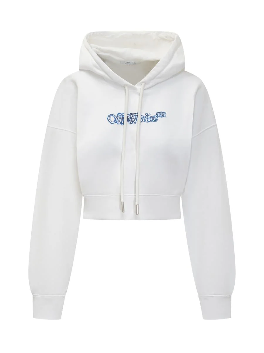 Off-White Off-White Crop Sweatshirt With Embroidered Logo - 1