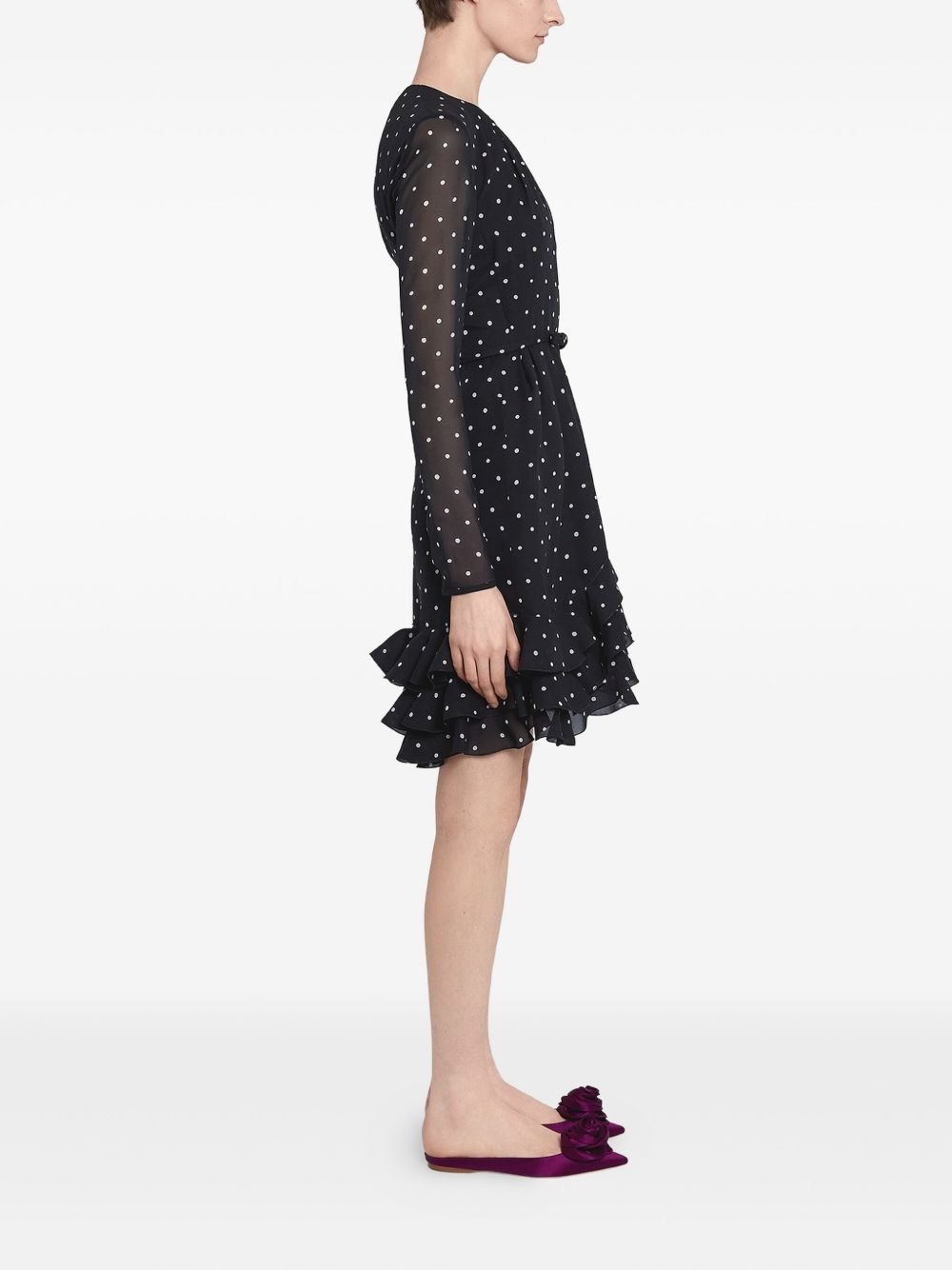 polka-dot ruffled dress - 3