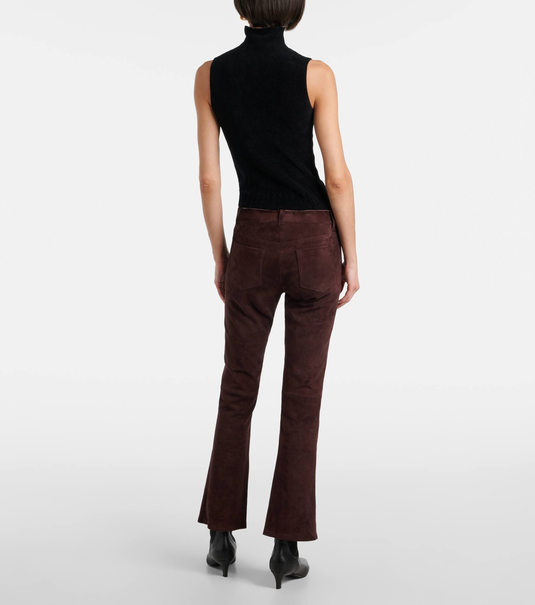 Dean 22 suede flared pants - 3