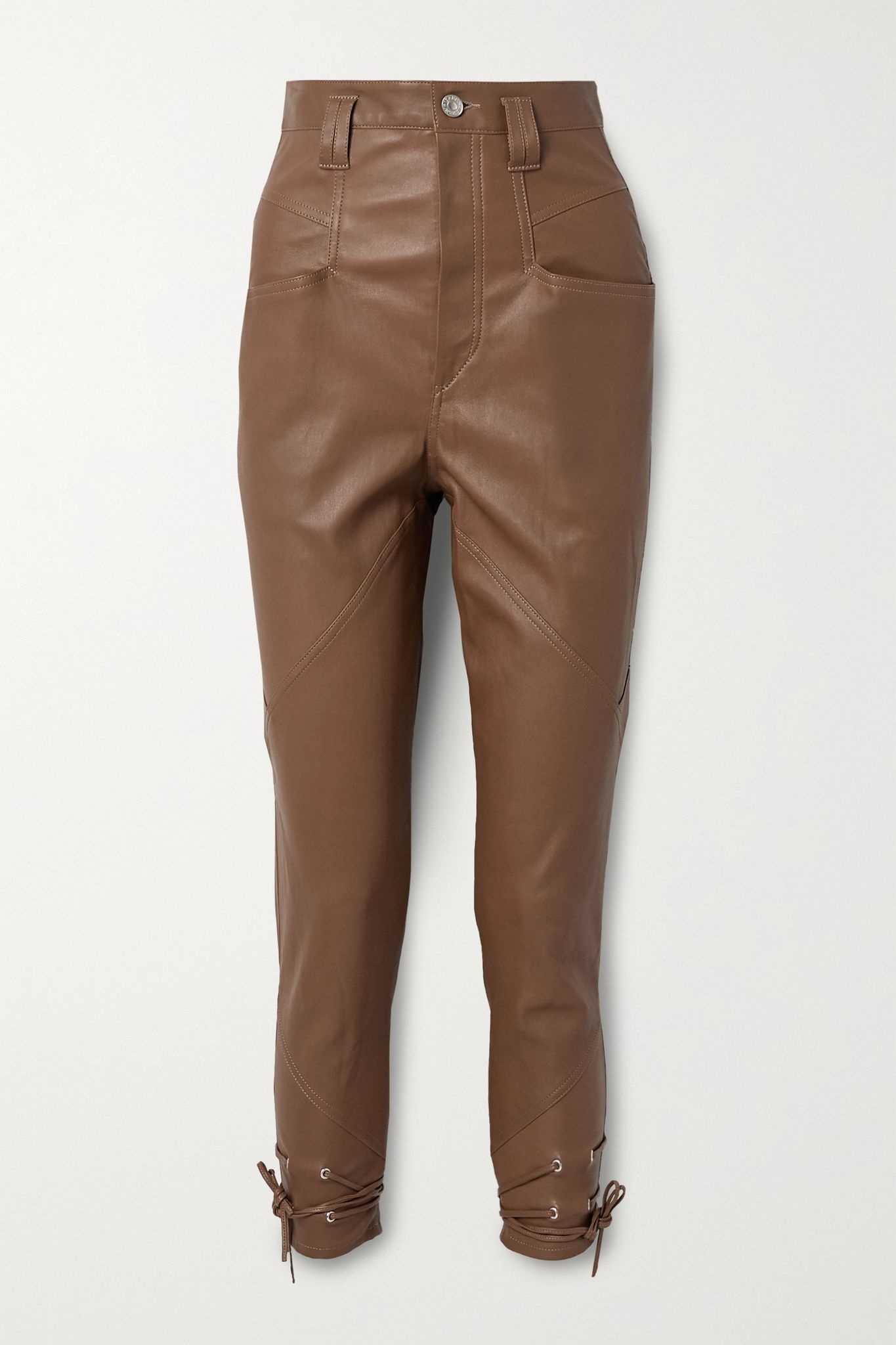 Badeloisa lace-up leather tapered pants - 1