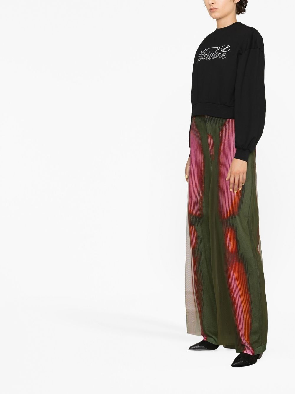 logo-print cropped sweatshirt - 4
