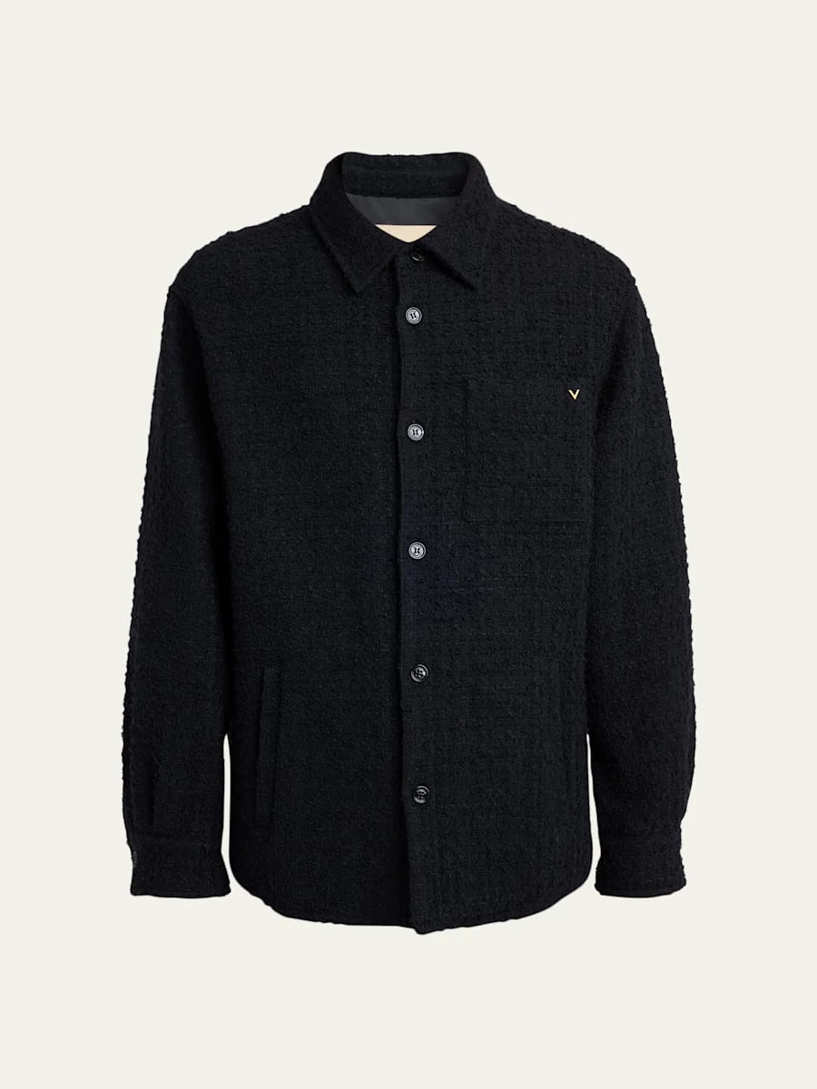 Men's Cotton Boucle Tweed Overshirt - 1