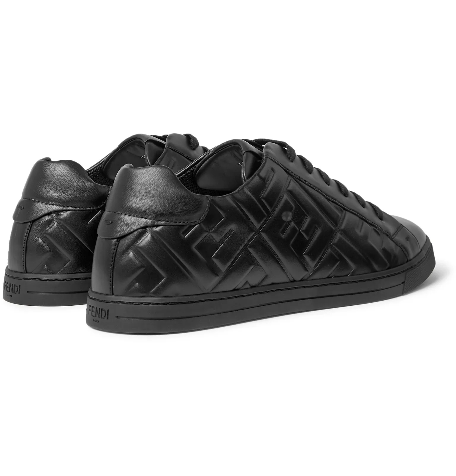 Logo-Embossed Leather Sneakers - 11