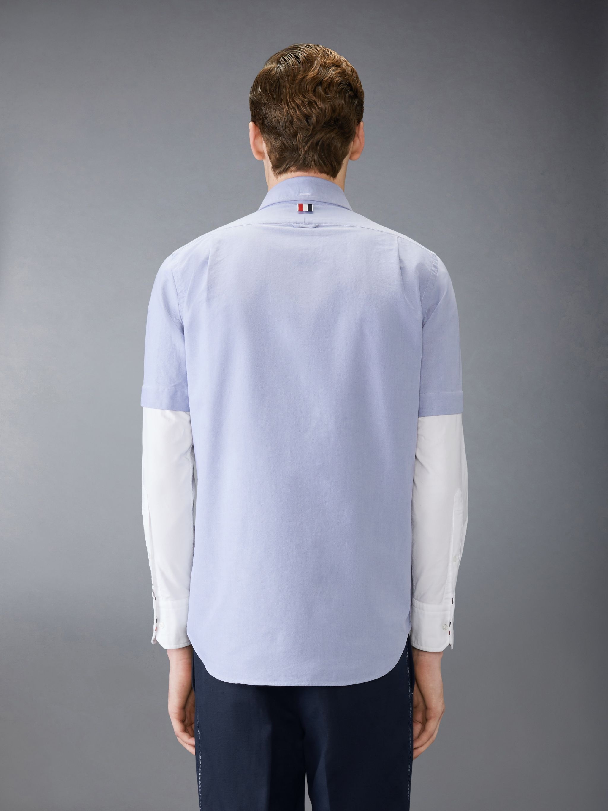 Thom Browne Oxford Stacked Sleeve Shirt | REVERSIBLE