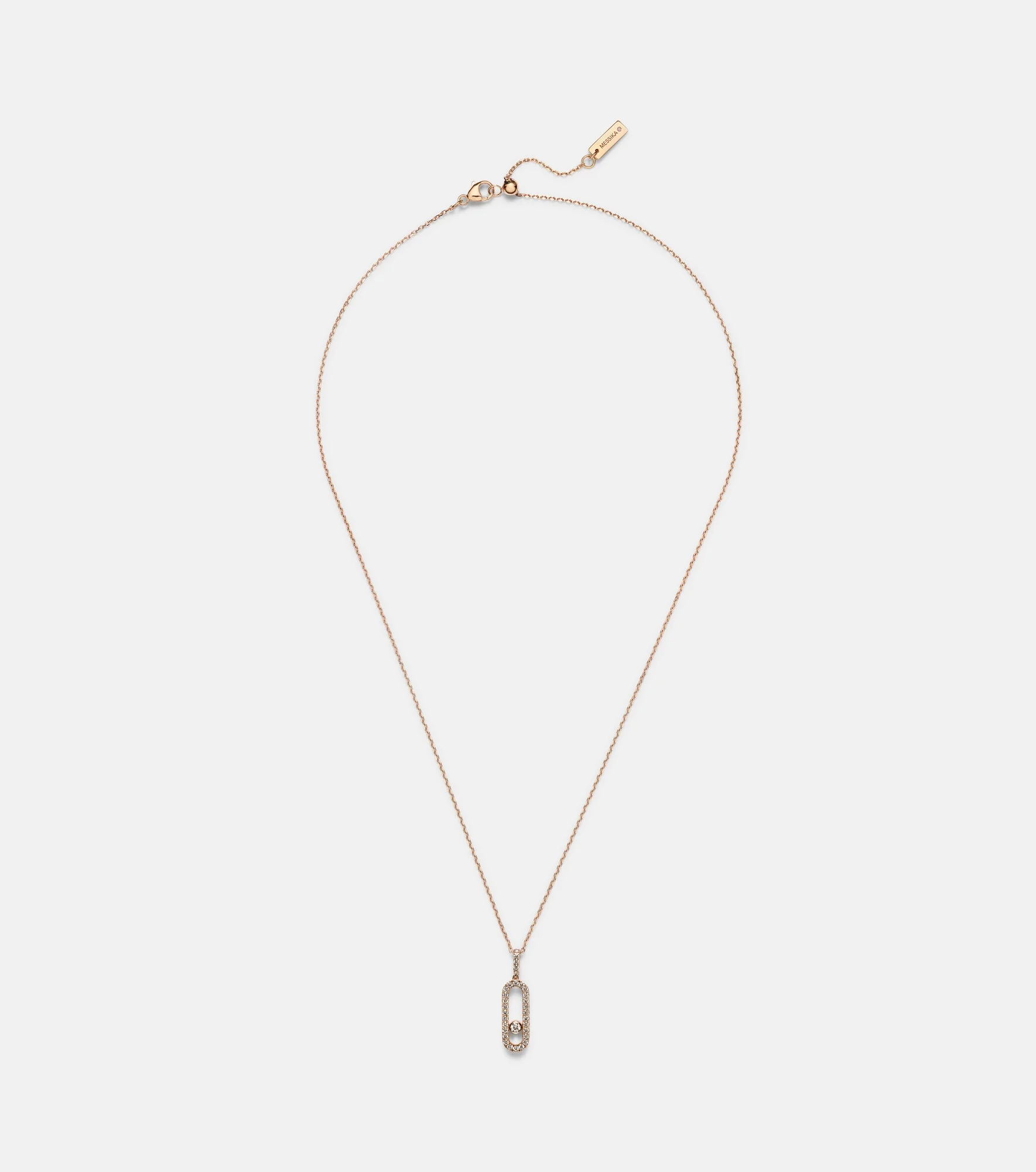 Move Uno Large 18kt rose gold necklace with diamonds - 1
