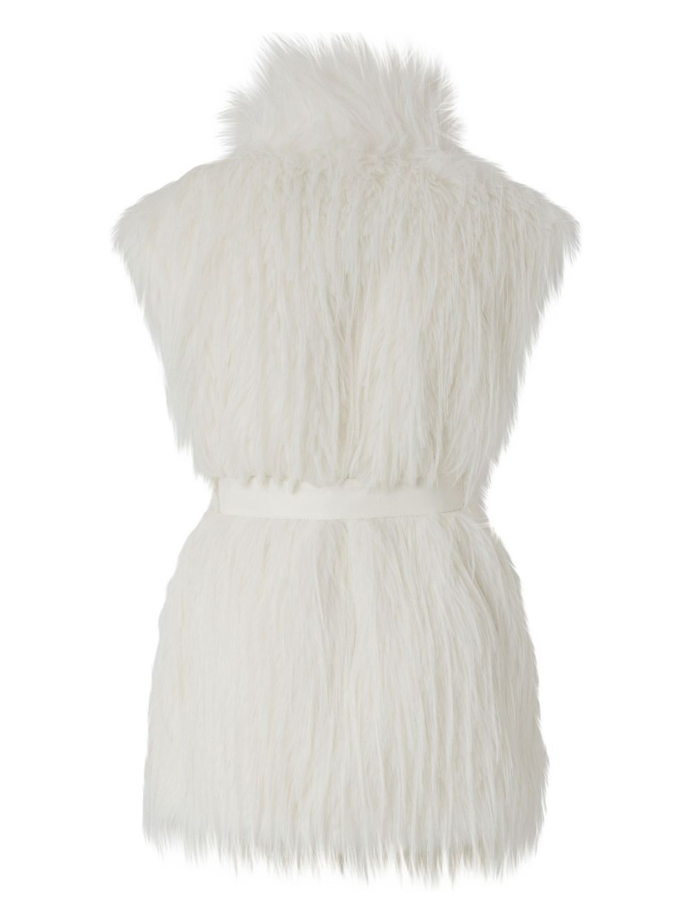 faux-fur belted vest - 2