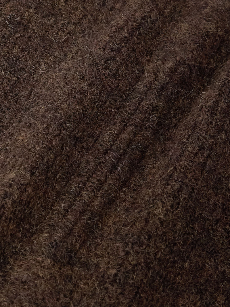 Slim-Fit Ribbed-Knit Sweater Brown 4