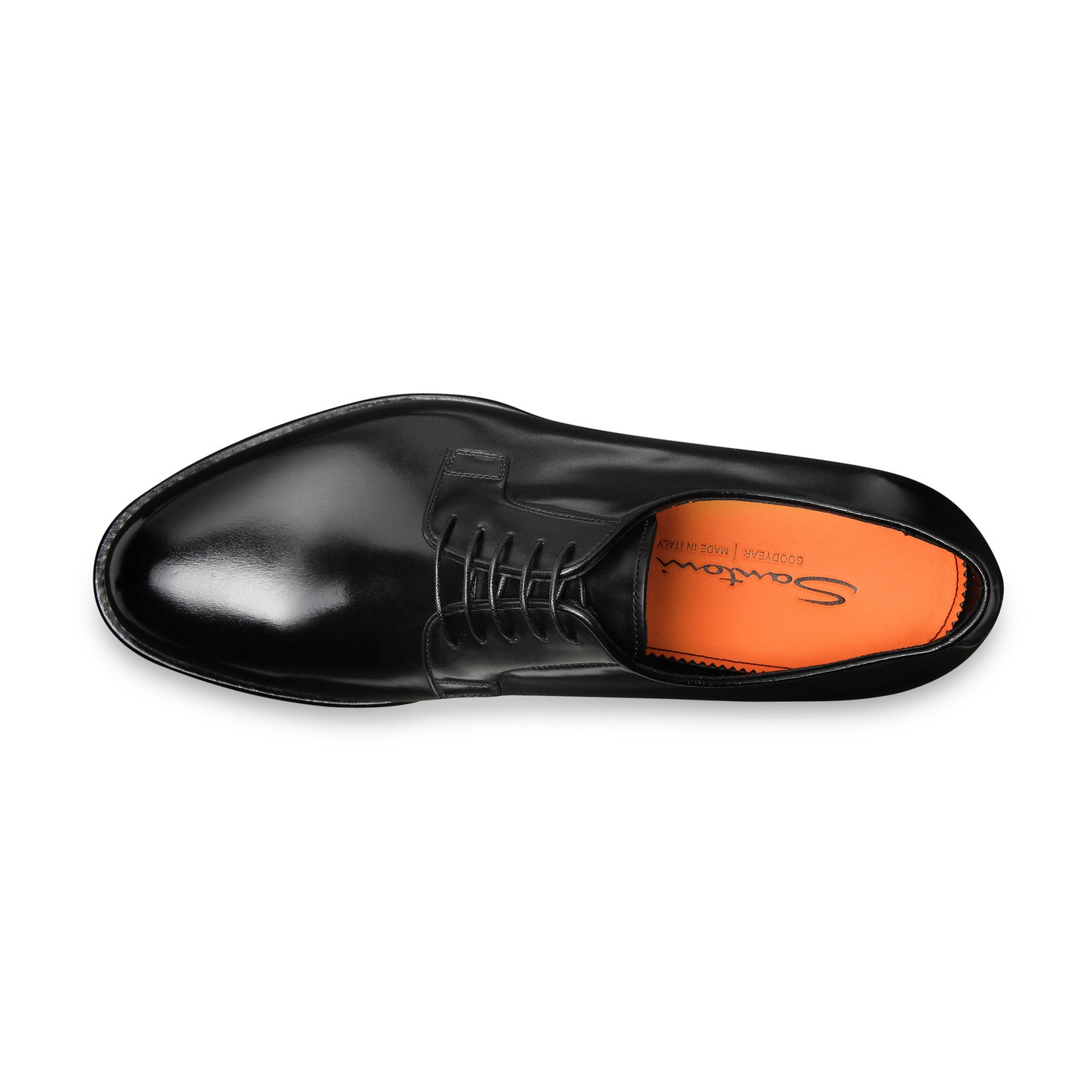 Men’s polished black leather Derby shoe - 5