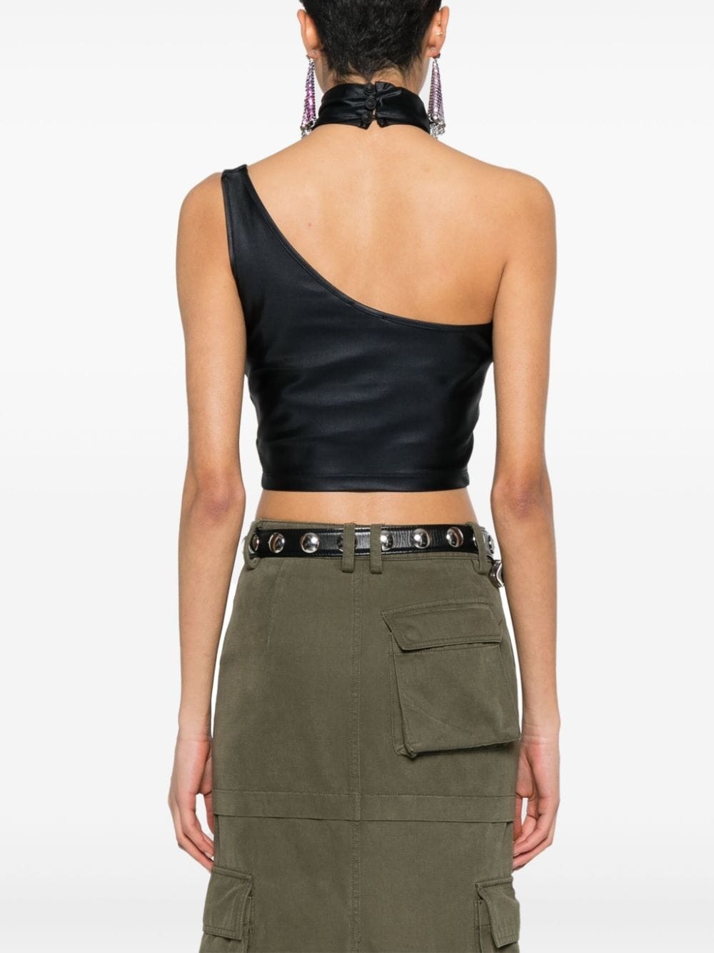 buckle-embellishment cropped top - 4