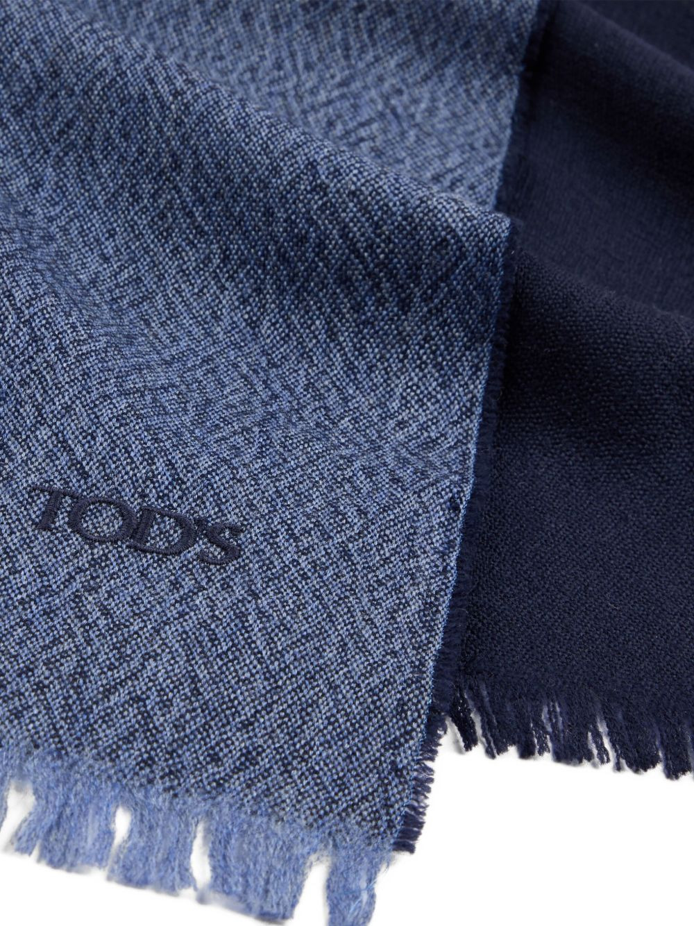 fringed two-tone scarf - 2