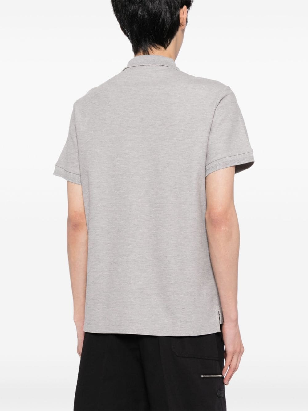 logo-embroidered cotton polo shirt - 4
