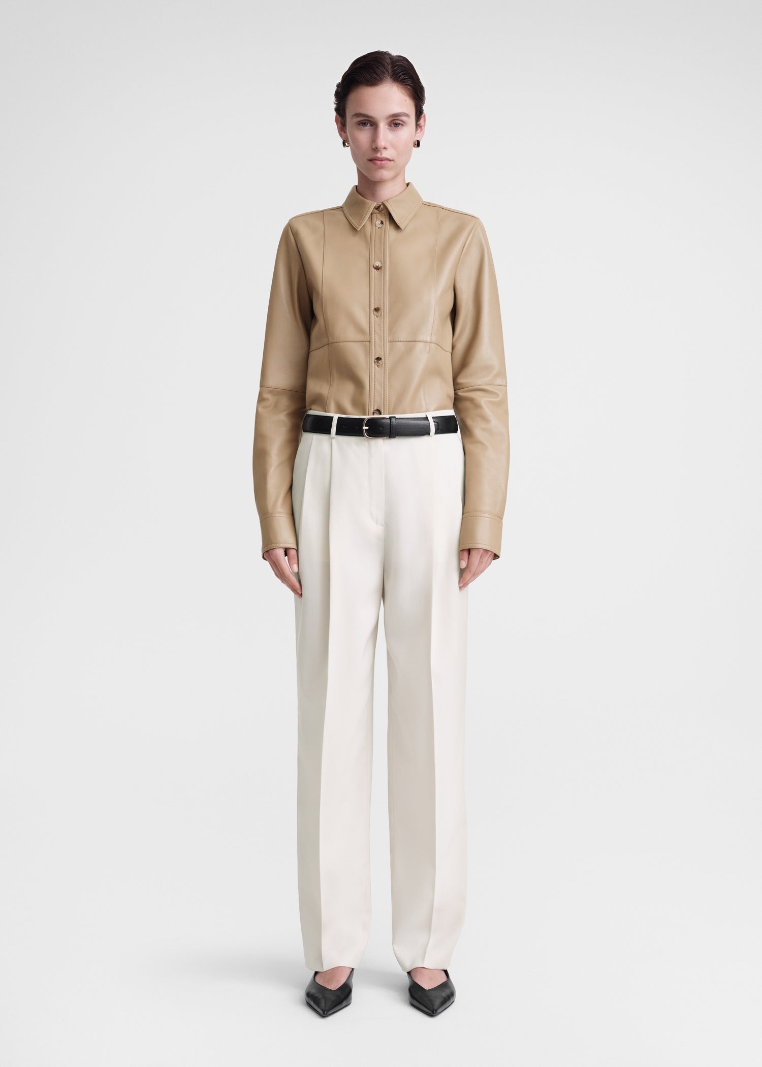 Slim leather shirt biscuit - 2