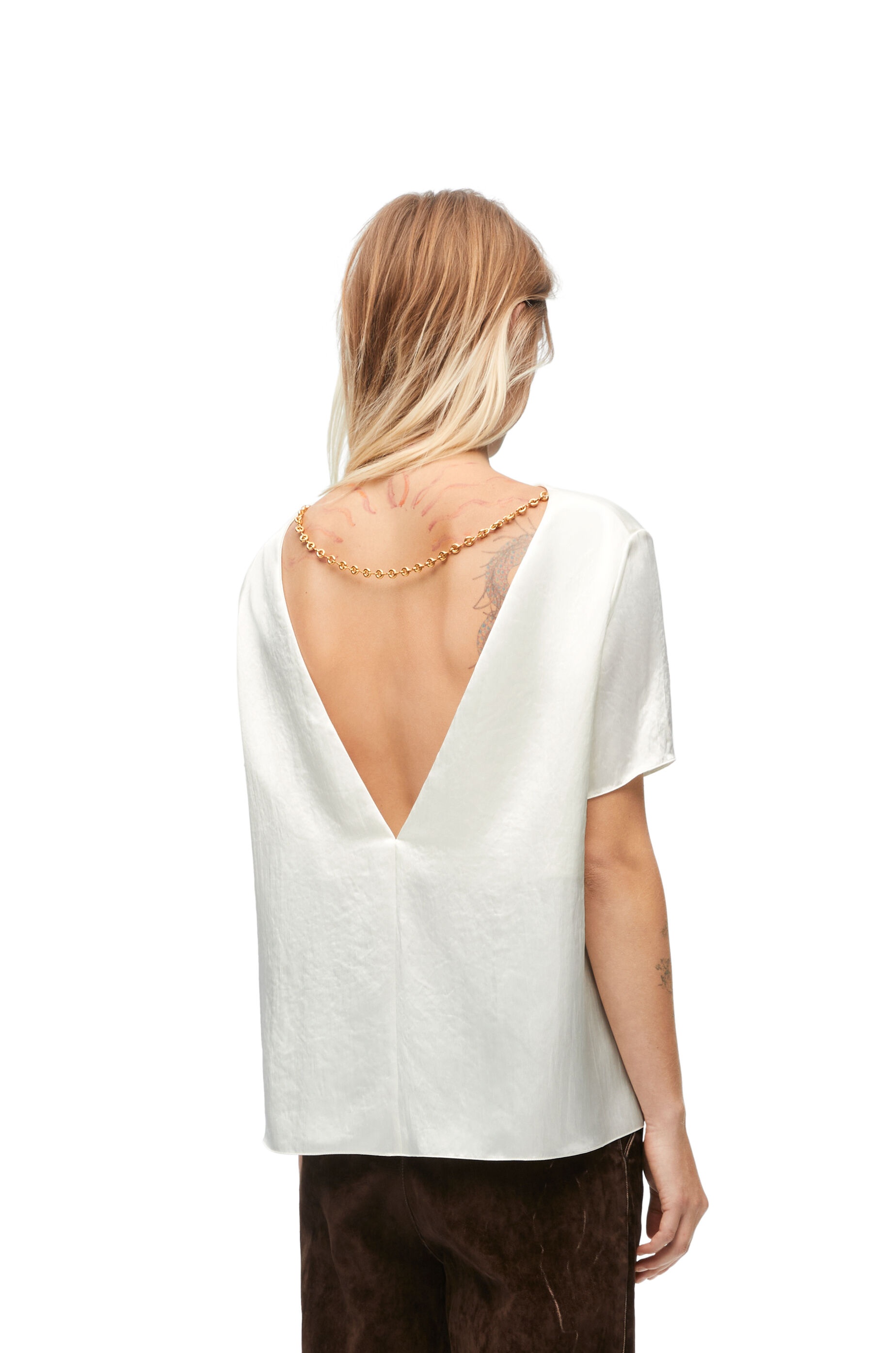 Chain top in technical satin - 4