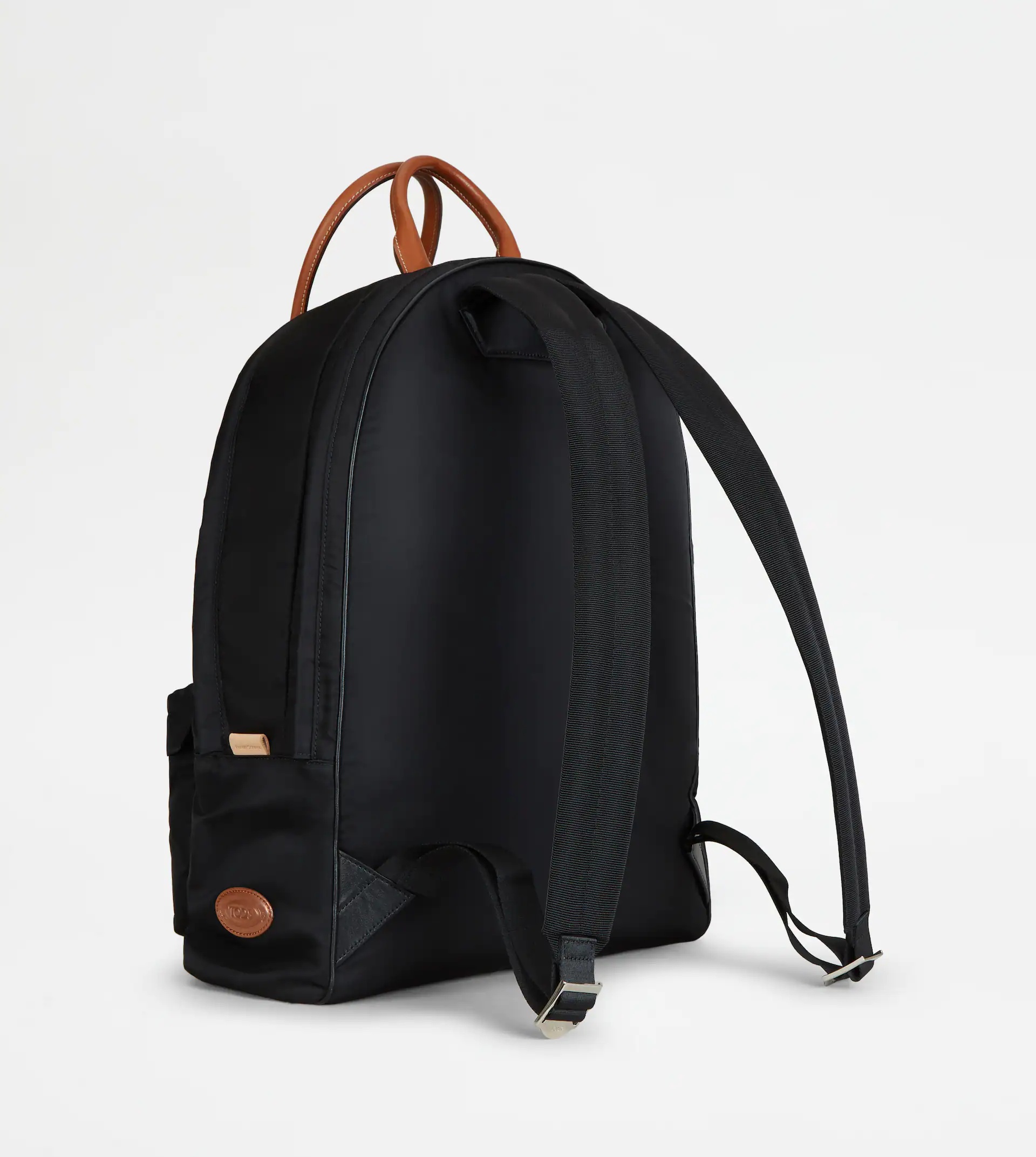 BACKPACK IN FABRIC AND LEATHER MEDIUM - BLACK - 3