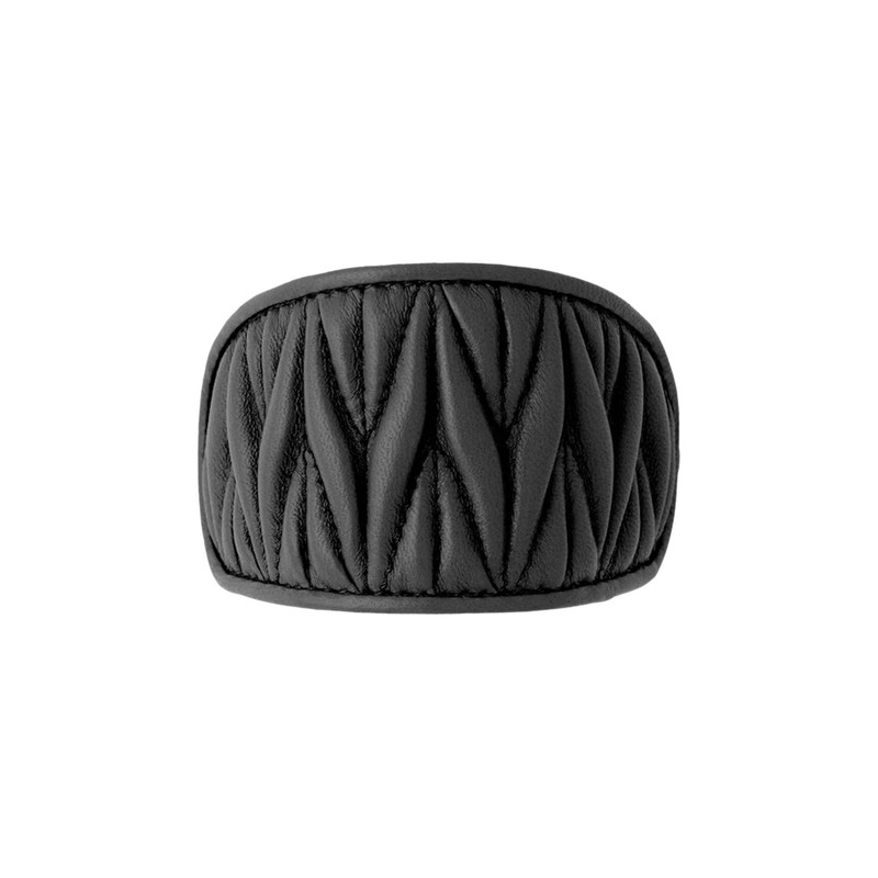 Miu Miu Metlasse Leather Hair Clip 'Black' - 1