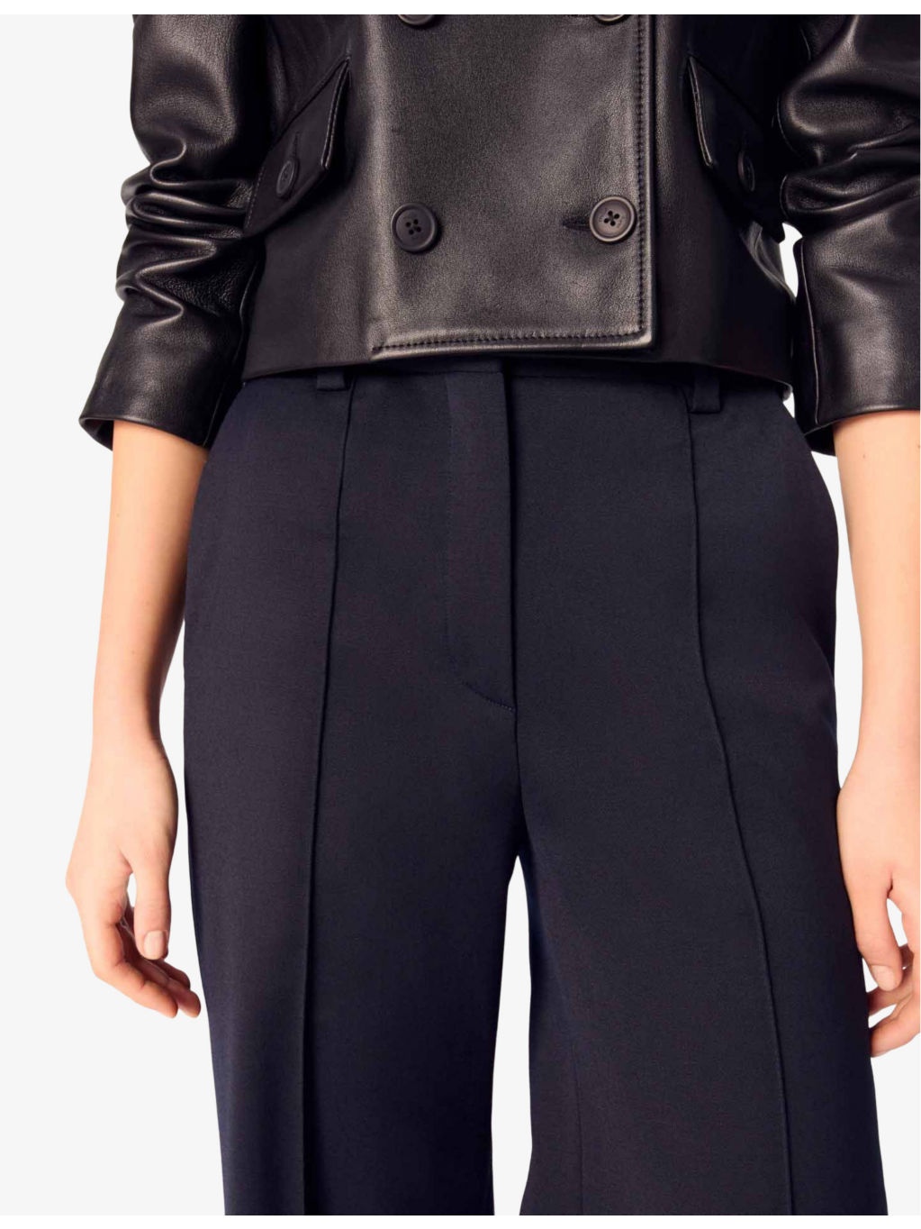 Pin-Tuck Pleat Straight-Leg Woven Trousers - 5