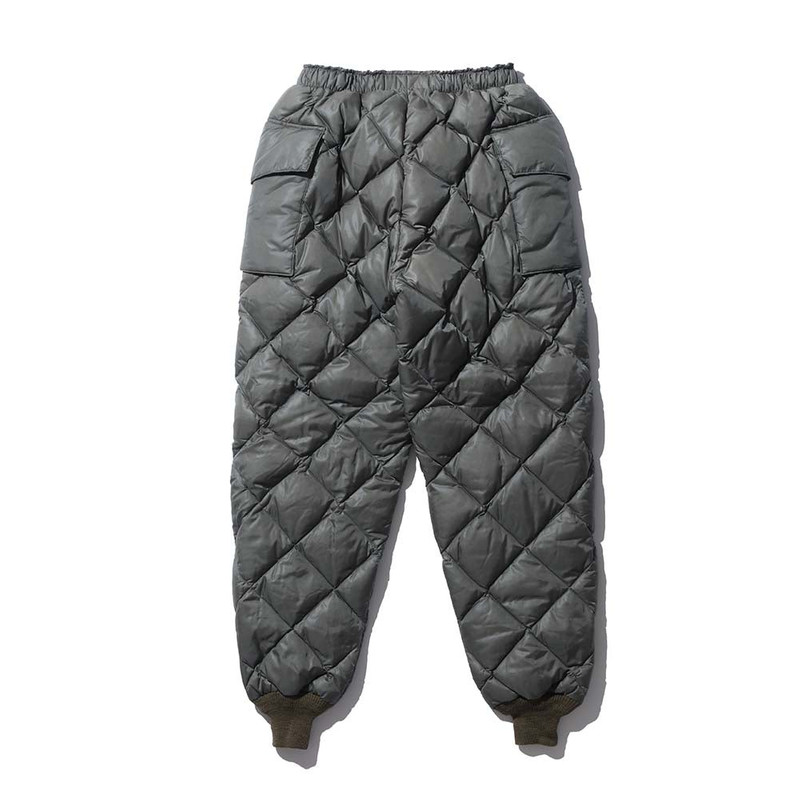 The Real McCoys The Real McCoy's Quilted Down Trousers Olive outlook