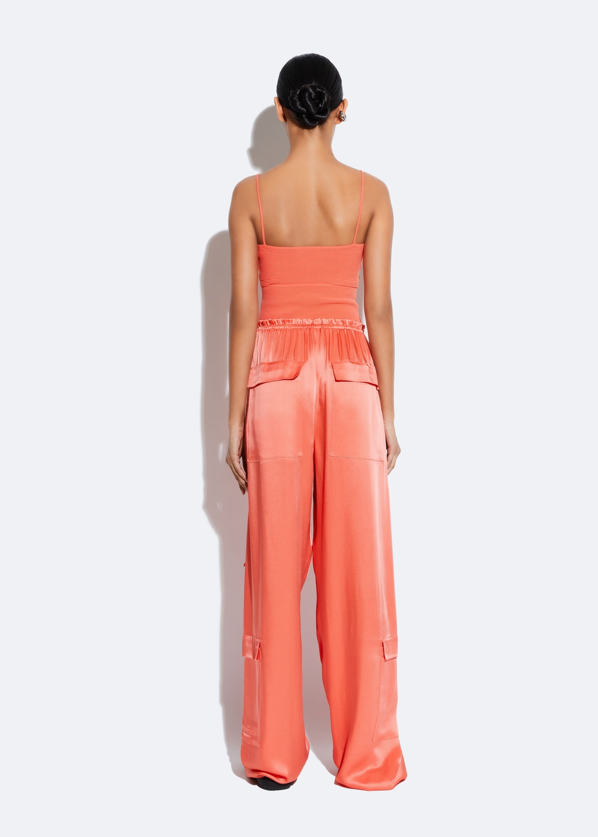 Satin Drawstring Cargo Pant - 4