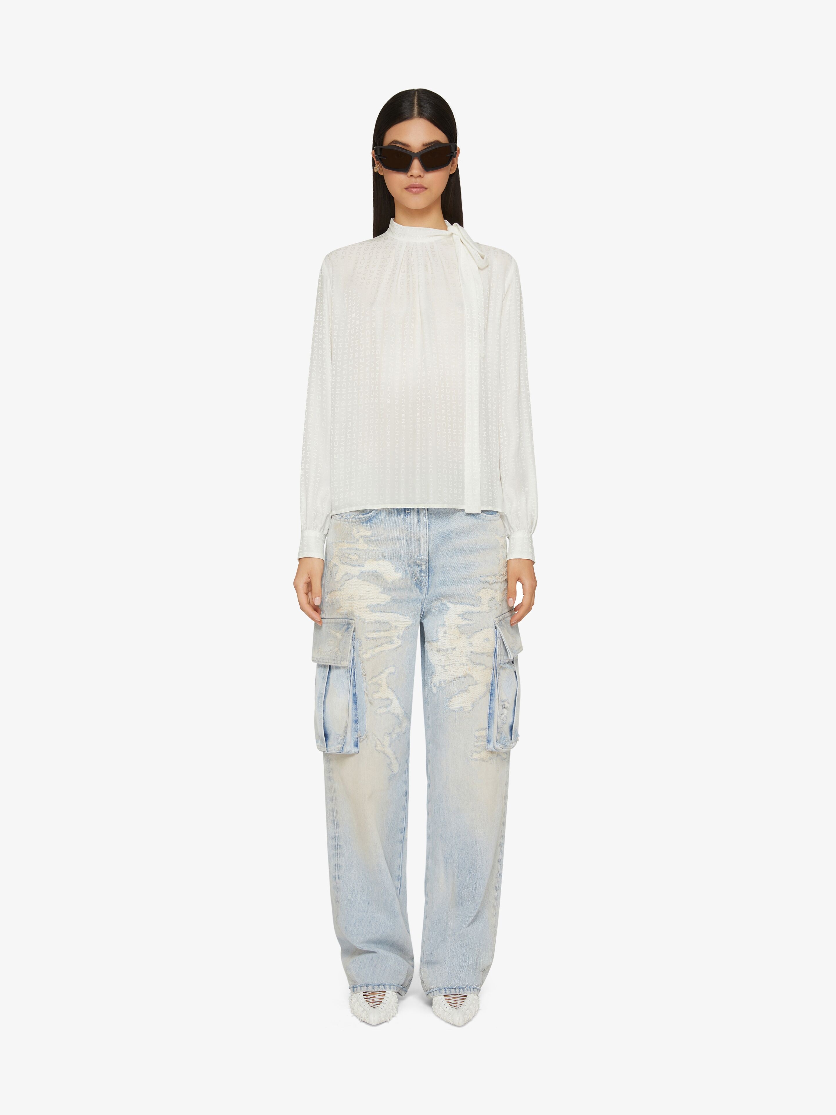 BLOUSE IN GIVENCHY SILK WITH LAVALLIERE - 2