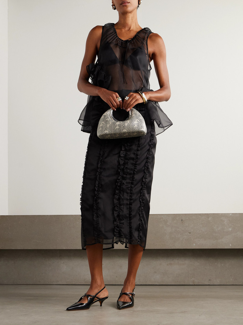 CECILIE BAHNSEN Orsalina Ruffled Silk-organza Top outlook