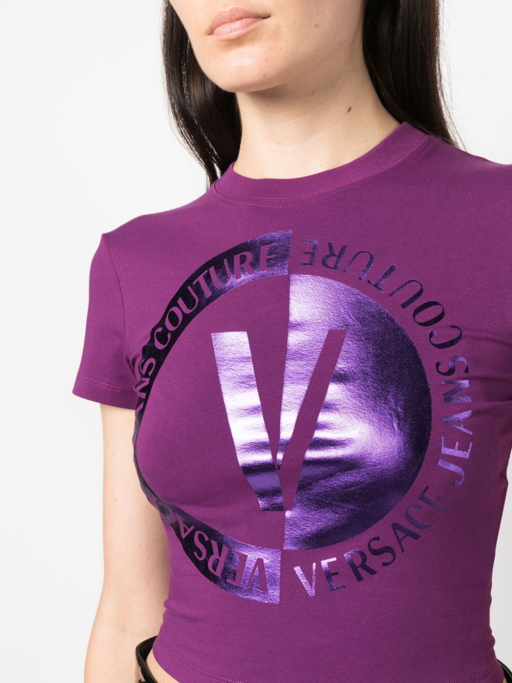 logo-print cropped T-shirt - 5