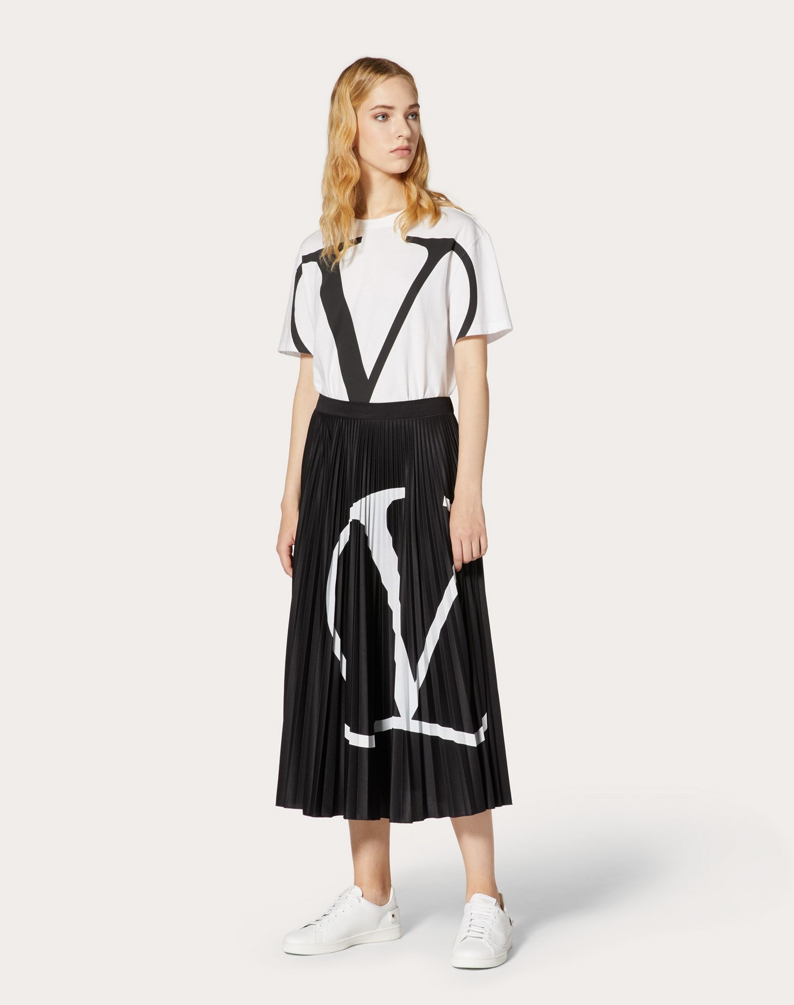 VLogo Signature Pleated Jersey Skirt - 2