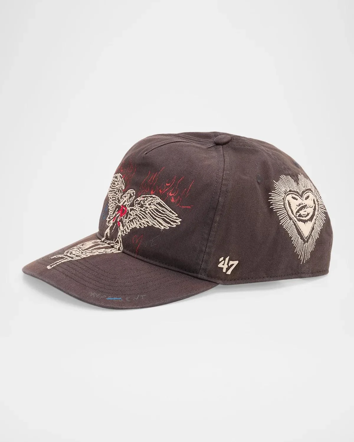 Men's Sketch Distressed Baseball Cap - 1