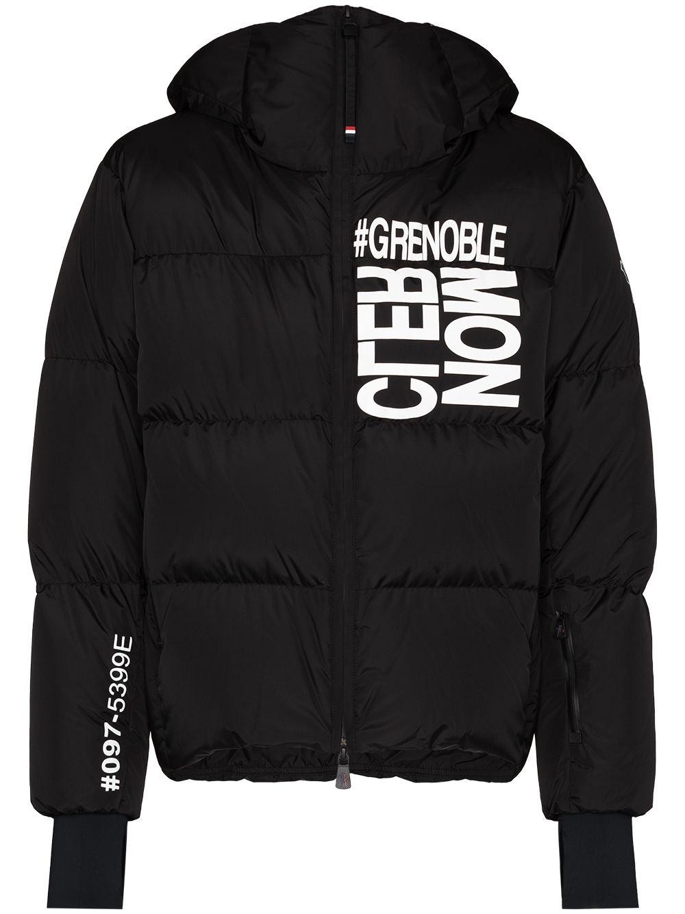 logo print padded jacket - 1