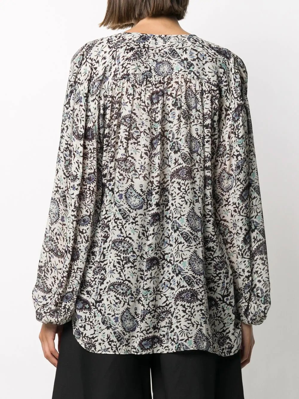 paisley print oversized blouse - 4