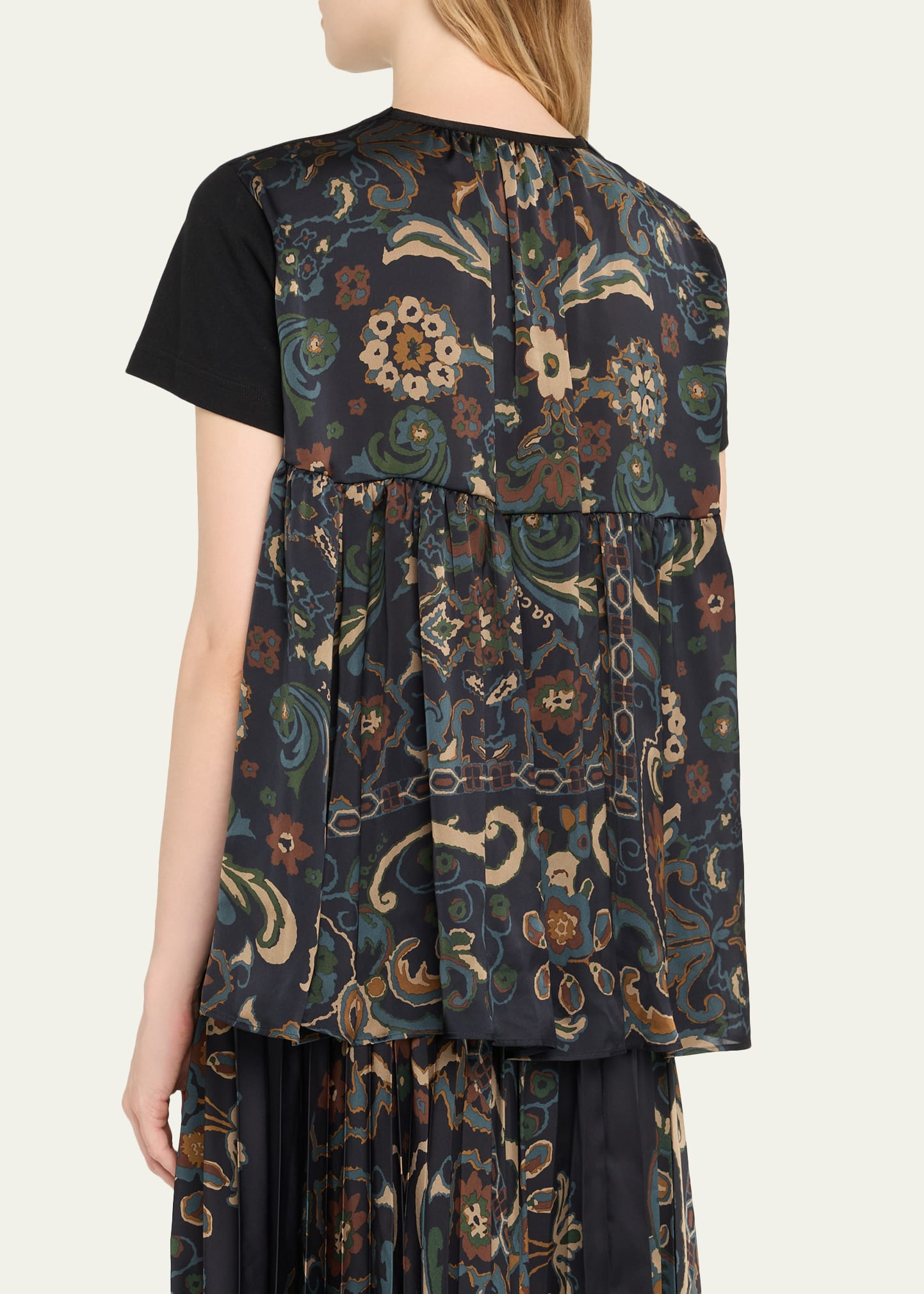 Floral Print Back Short-Sleeve Shirt - 3