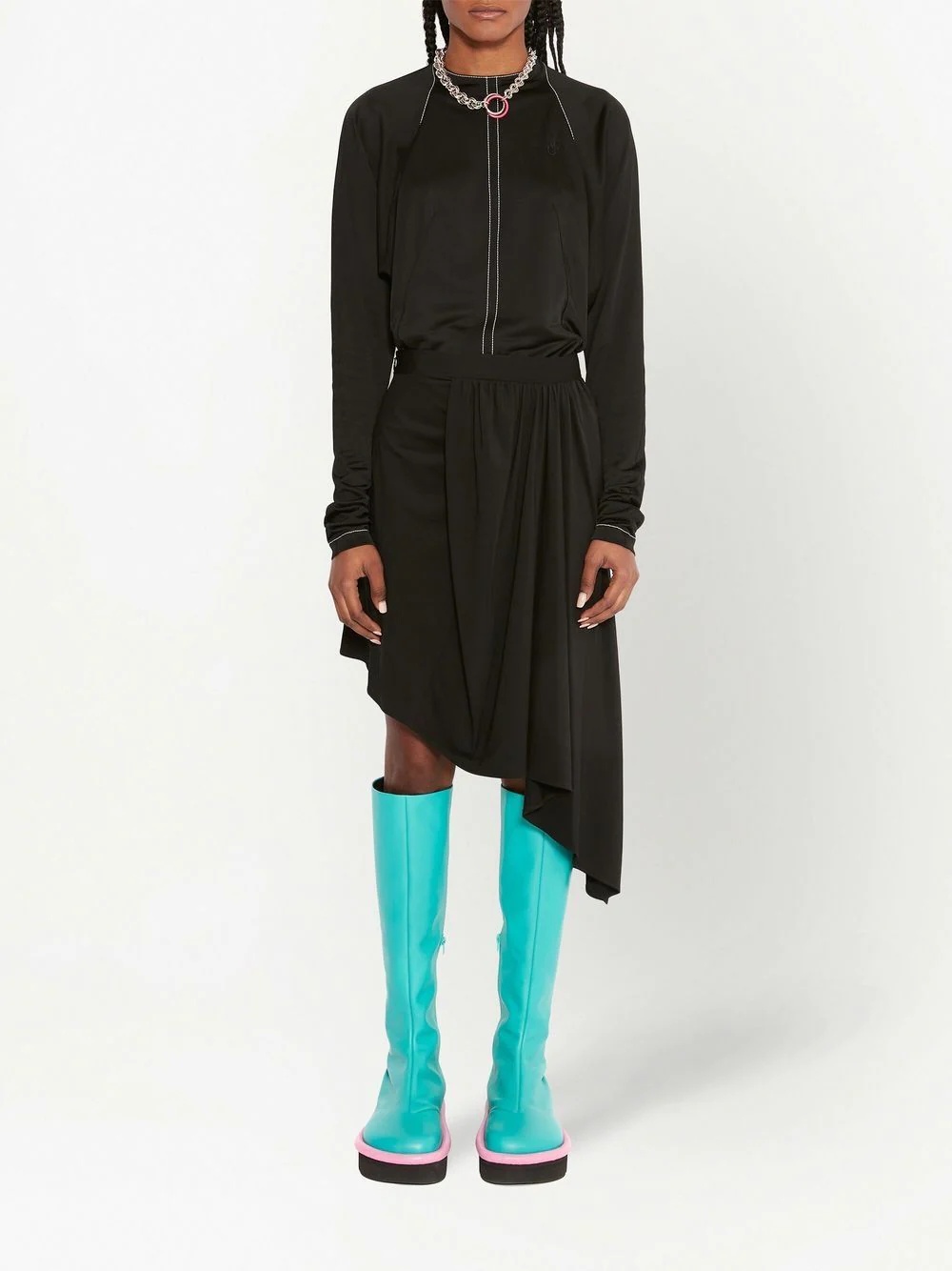 asymmetric gathered skirt - 2
