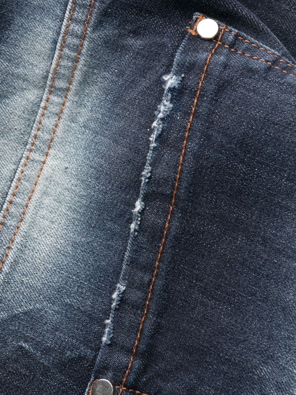 distressed straight-leg jeans - 7