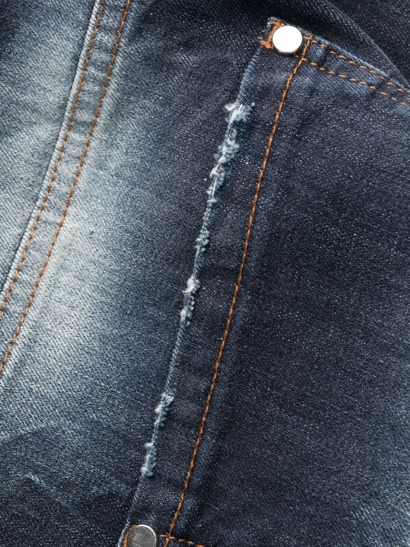 distressed straight-leg jeans 7