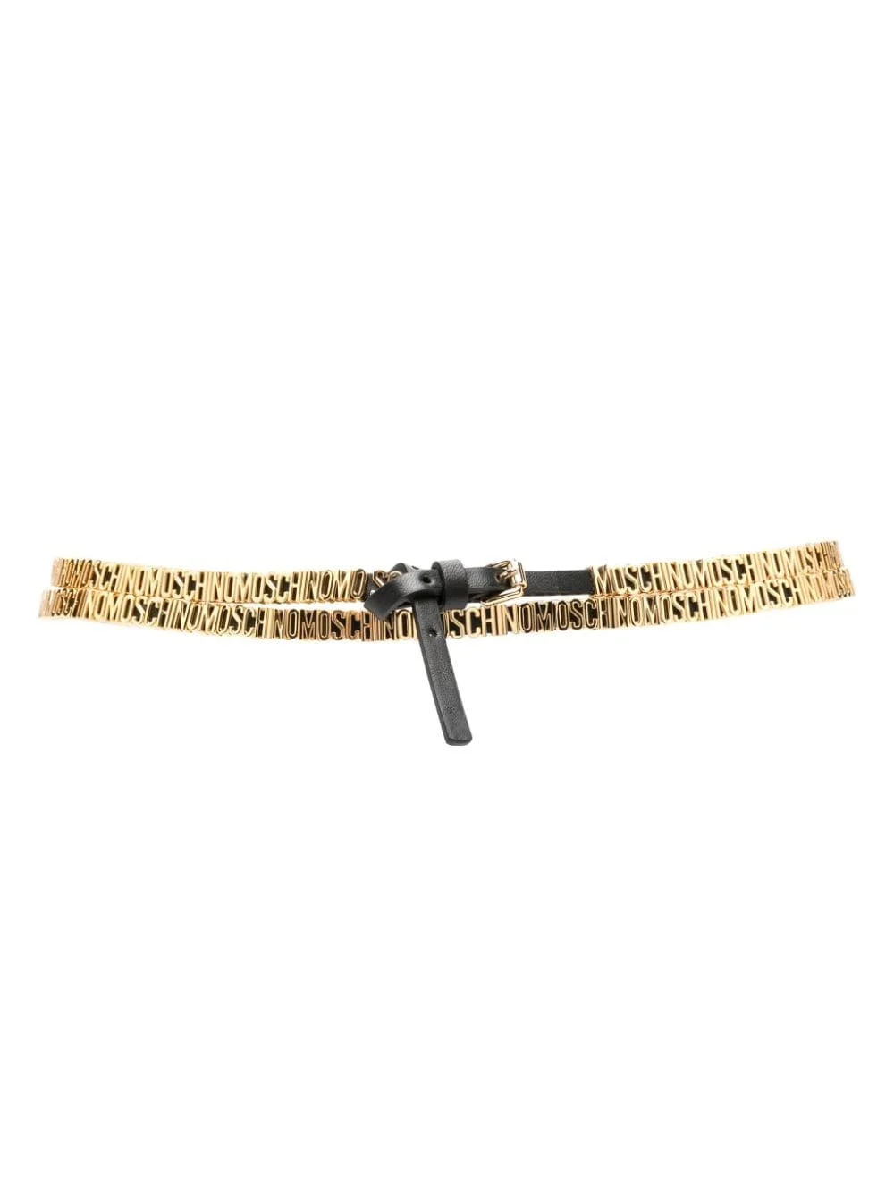 logo-lettering leather belt - 1
