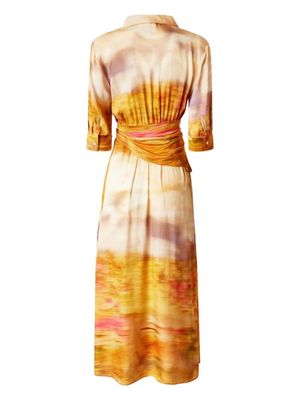 printed wrap dress - 2