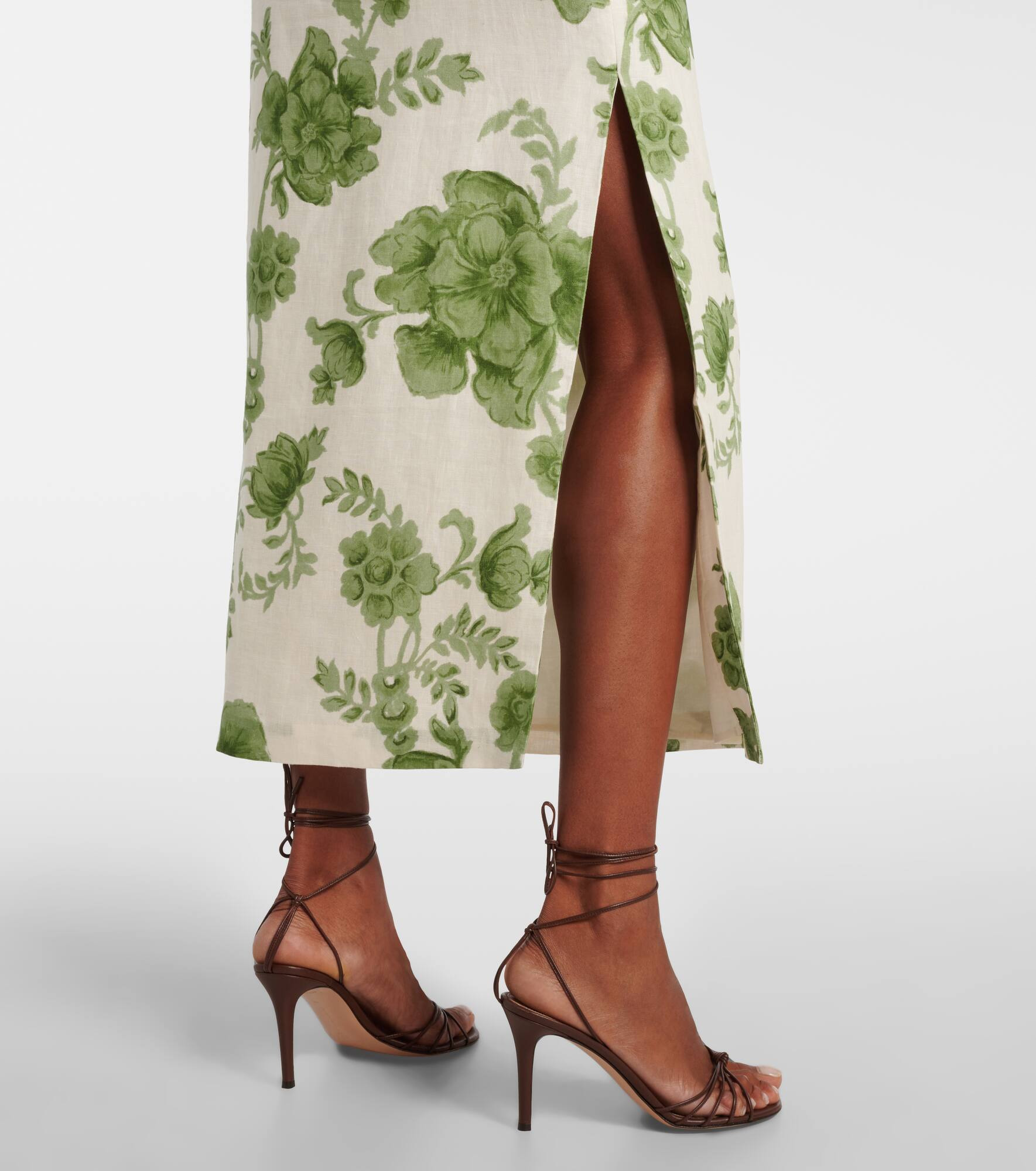Gardella cutout floral linen midi dress - 6